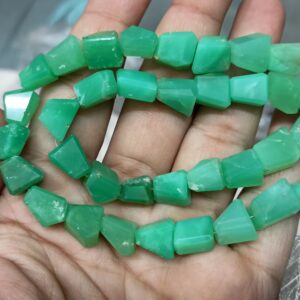 8 Inch Strand,Natural Chrysoprase Faceted Nuggets Shape,Size 10-12.5mm 8 Inch Strand,Natural Chrysoprase Faceted Nuggets Shape,Size 10-12.5mm