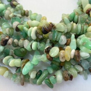 Chrysoprase Gemstone Chip Beads. 36” Strand Of 5-8mm Mixed Green Beads. Natural Green. Chrysoprase Gemstone Chip Beads. 36” Strand Of 5-8mm Mixed Green Beads. Natural Green.