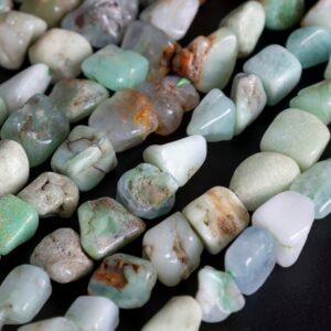 Genuine Natural Chrysoprase / Australian Jade Gemstone Beads 6-8MM Green Brown Pebble Nugget A Quality Loose Beads (108458) Genuine Natural Chrysoprase / Australian Jade Gemstone Beads 6-8MM Green Brown Pebble Nugget A Quality Loose Beads (108458)