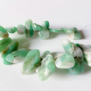 Green Chrysoprase freeform nuggets, Chrysoprase long slabs, Rustic, Half strand 8'' Green Chrysoprase freeform nuggets, Chrysoprase long slabs, Rustic, Half strand 8''