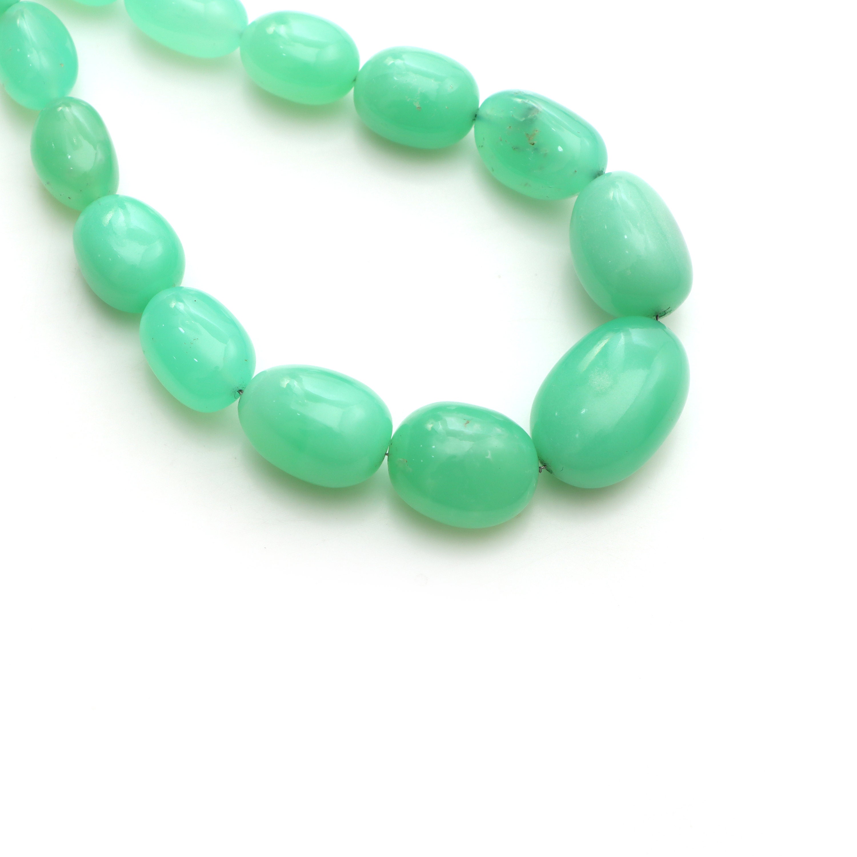 Green Chrysoprase Smooth Tumble Beads, 6x9 To 16.5x24 Mm, Chrysoprase Tumble, Chrysoprase Jewelry Making Beads,18 Strand, Price Per Strand