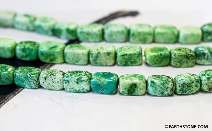 M/ Lemon Chrysoprase 8x12mm Rectangle Nugget Beads 15.5" Strand Size Varies Enhanced Gemstone For Jewelry Making