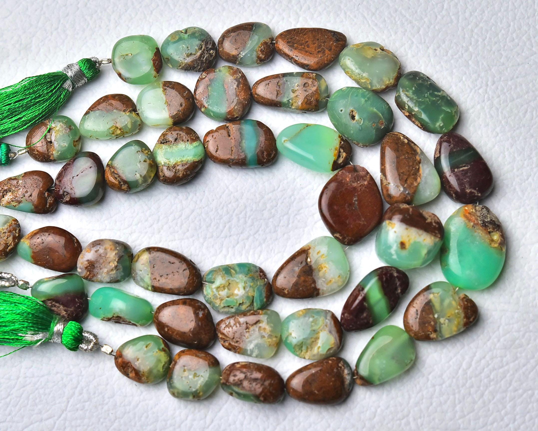 Natural Chrysoprase Nugget Beads 10x13mm To 13x17mm Smooth Nugget Beads Gemstone Beads Rare Chrysoprase Beads Strand 8 Inch Strand No2883