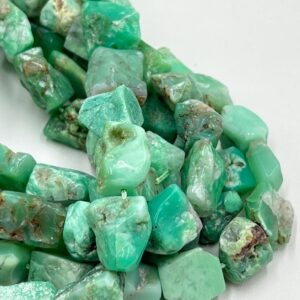 Natural Chrysoprase Nugget Chunk Beads Size Approx 15x20mm 15.5" Strand Natural Chrysoprase Nugget Chunk Beads Size Approx 15x20mm 15.5" Strand