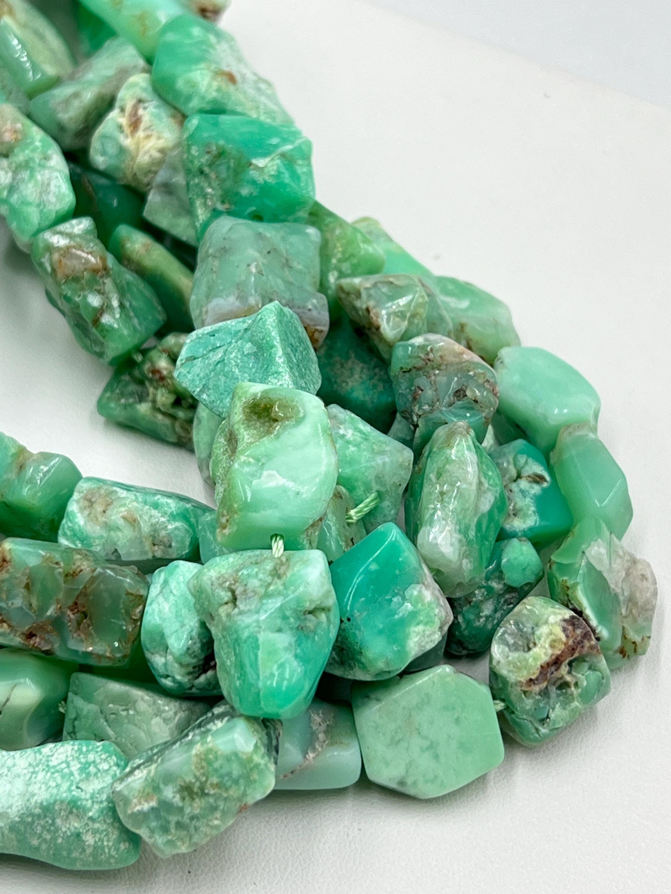 Natural Chrysoprase Nugget Chunk Beads Size Approx 15x20mm 15.5" Strand Natural Chrysoprase Nugget Chunk Beads Size Approx 15x20mm 15.5" Strand