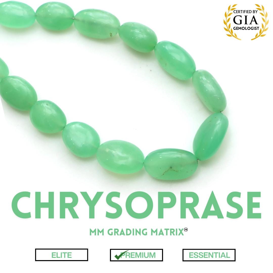 Chrysoprase Smooth Tumble Beads, 6.5x9 To 12x16.5 Mm, Jewelry Making Beads, Plain Chrysoprase Tumble, 18 Inch Strand, Price Per Strand