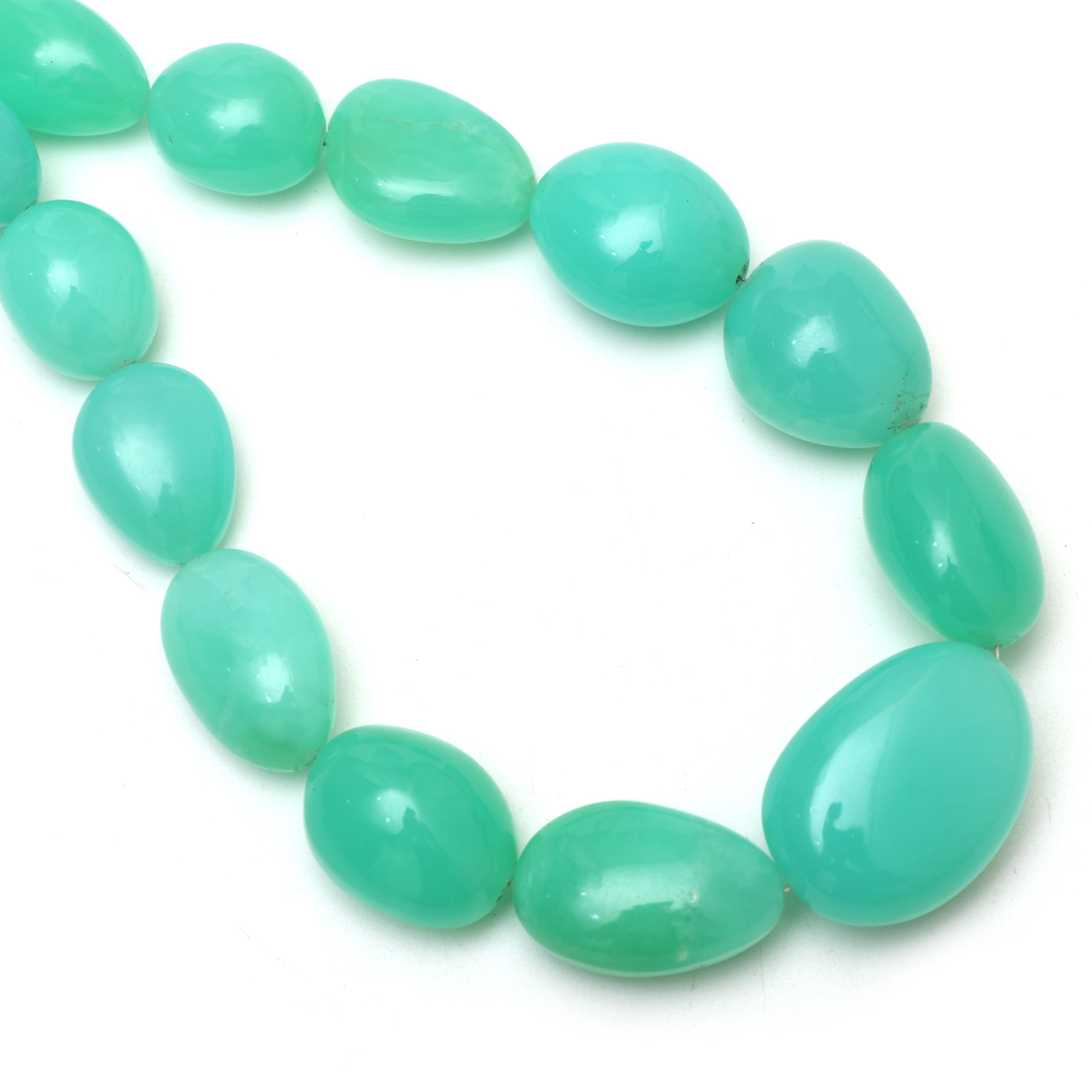 Chrysoprase Smooth Tumble Beads | 8.5x12 Mm To 20x29 Mm | Chrysoprase Gemstone | Gem Quality | 18 Inch Strand | Price Per Strand Chrysoprase Smooth Tumble Beads | 8.5x12 Mm To 20x29 Mm | Chrysoprase Gemstone | Gem Quality | 18 Inch Strand | Price Per Strand