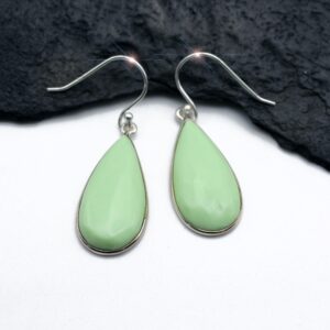 Citron - Beautiful Natural Lemon Chrysoprase Sterling Silver Earrings