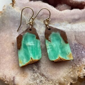 Gold Filled Chrysoprase Drop Earrings: Green Gemstone Statement Jewelry