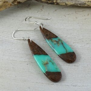 Chrysoprase Earrings | Green Tear Drop Dangle Earrings for Men and Women | May Birthstone | | Chrysoprase Healing Gemstone