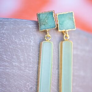 Jade earrings, Stone earrings, Gold jade earrings, Green stone earrings, Australian jade earrings, Chrysoprase earrings, Chrysoprase jewelry