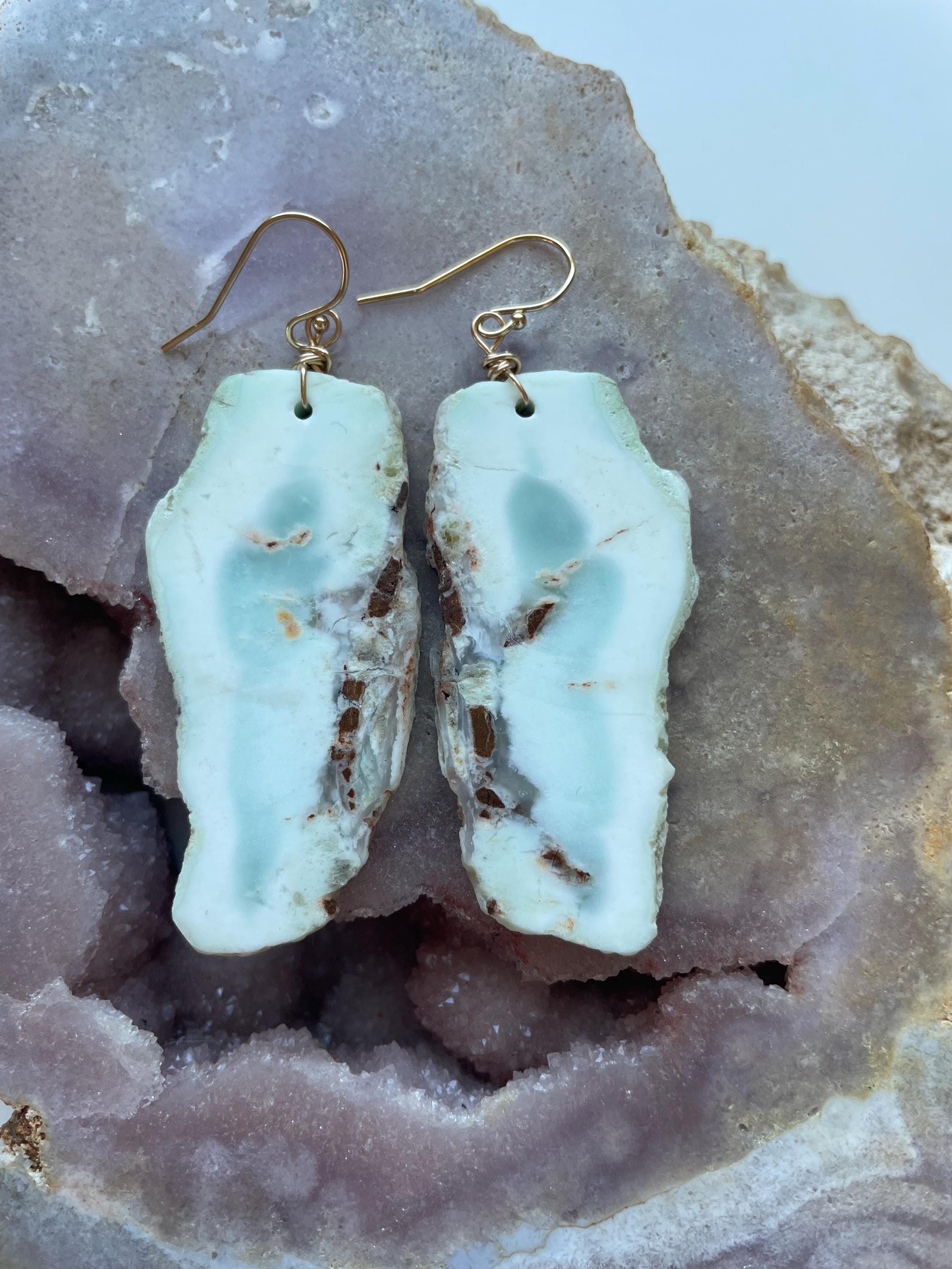 Chrysoprase Earrings, Statement Earrings, Gold Earrings, Drop Earrings, Boho Bride Earrings, Raw Crystal Earrings, Raw Stone Earrings