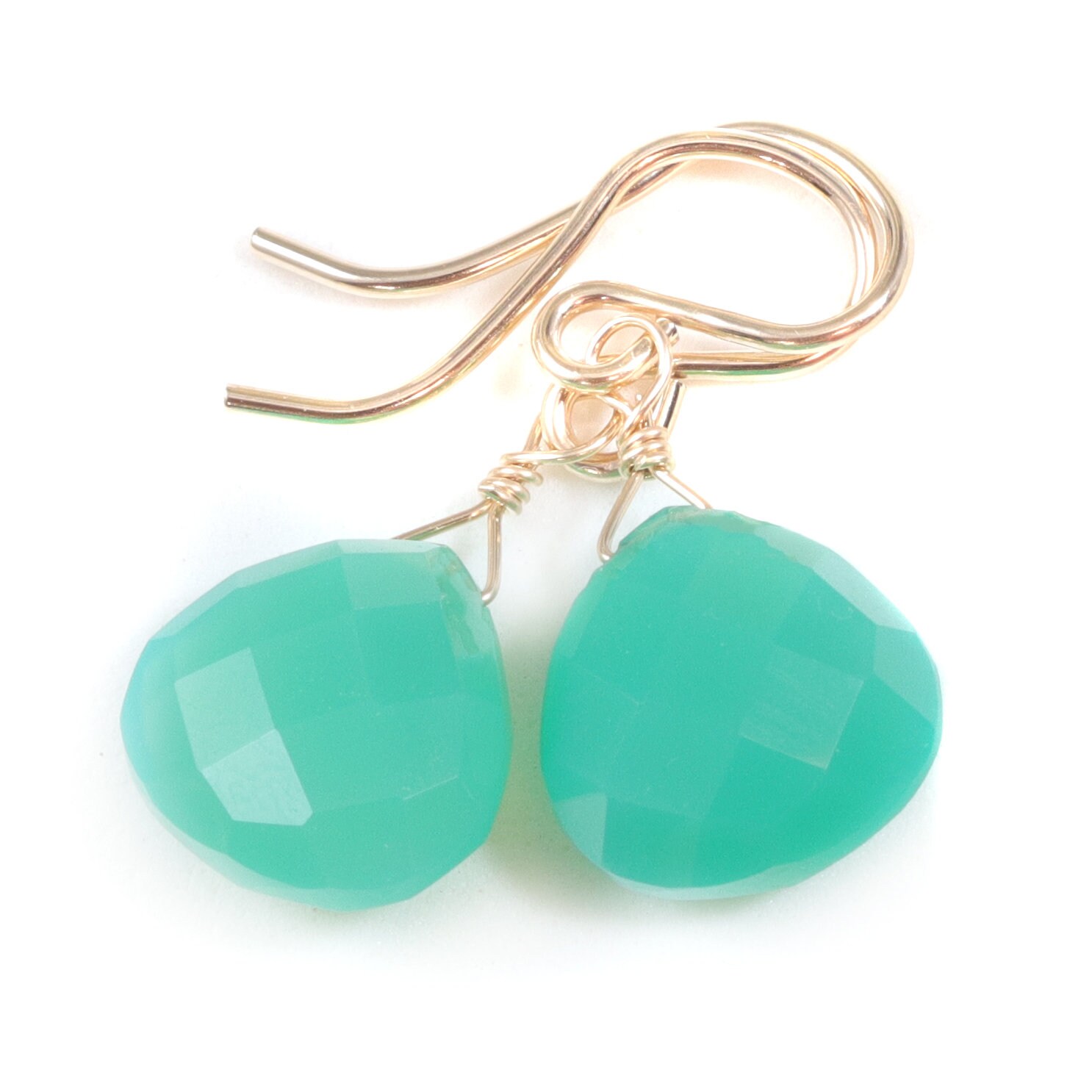 Chrysoprase Earrings Teardrop Drop 14k Solid Gold Or Yellow Or Rose Gold Filledor Sterling Silver Classic Apple Green Simple Drops