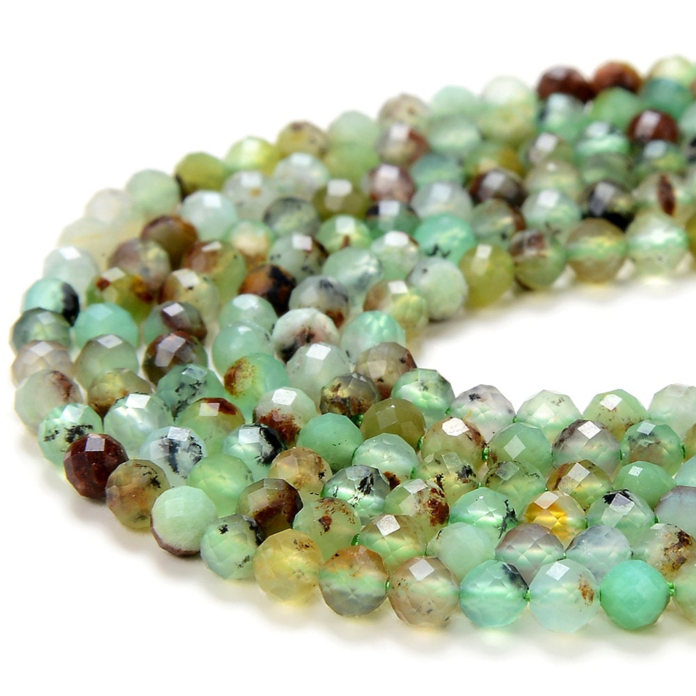 3mm Natural Chrysoprase Gemstone Grade Aa Micro Faceted Round Loose Beads 15 Inch Full Strand (80016265-p53)