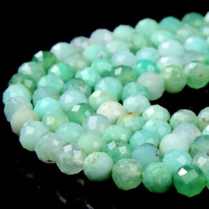 4MM Natural Chrysoprase Gemstone Grade AAA Micro Faceted Round Beads 15 inch Full Strand BULK LOT 1,2,6,12 and 50 (80017383-P77)