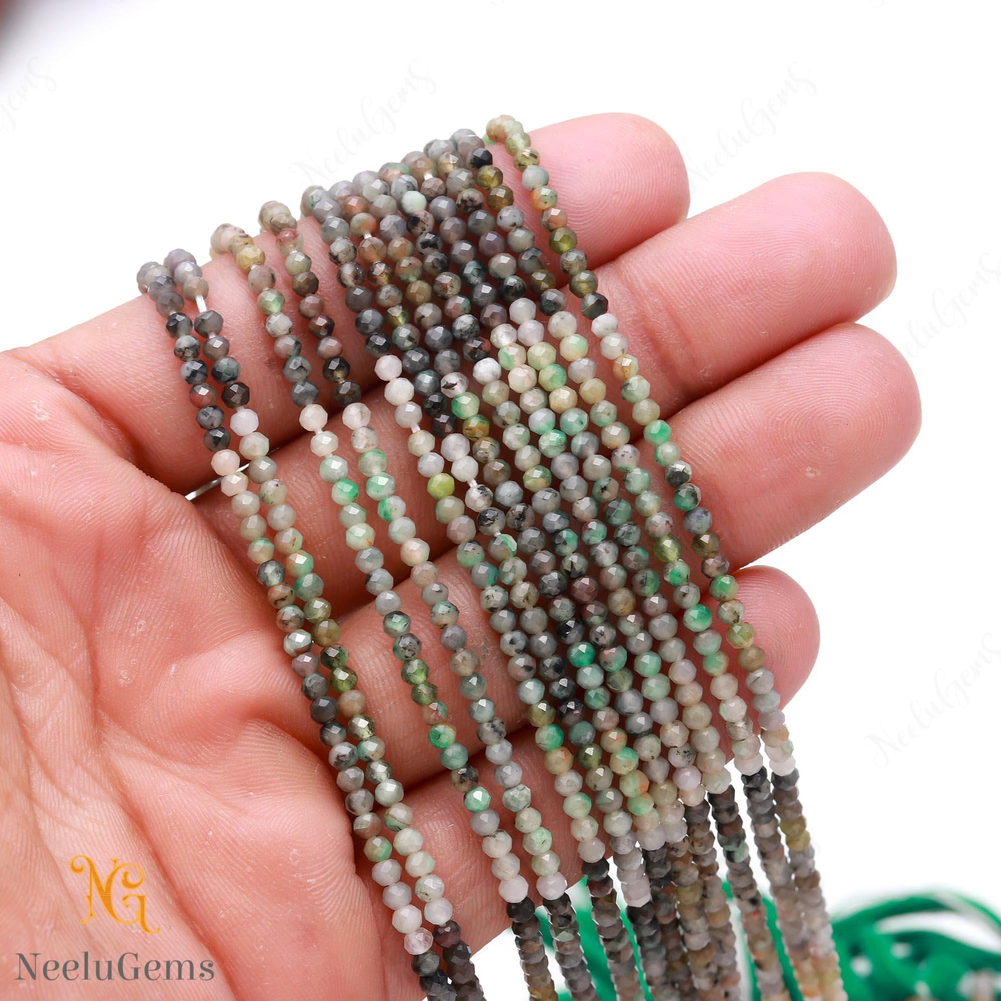 Aaa+ Geniune Chrysoprase Microcut Faceted Beads,2.7-2.9 Mm Chrysoprase Tiny Rondelle Beads,13" Gemstone Beads For Handmade Jewelry