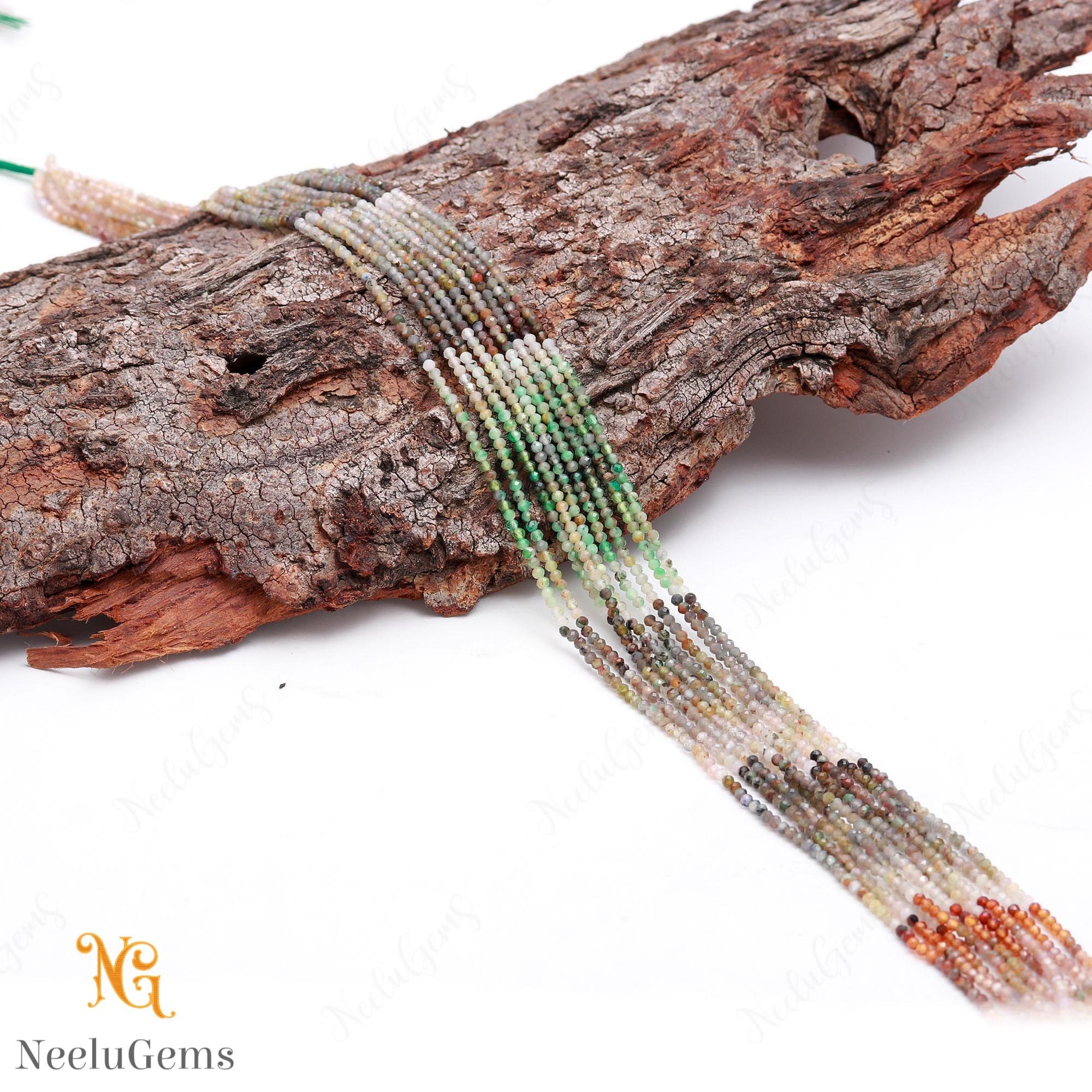 Aaa+ Natural Chrysoprase Microcut Faceted Beads,2-2.1 Mm Chrysoprase Tiny Rondelle Beads,13"gemstone Beads For Handmade Jewelry