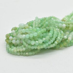 Australian Chrysoprase Gemstone Faceted Round Beads - 2mm, 3mm Sizes - 15" Strand | Gemstone Beads For Jewellery Making