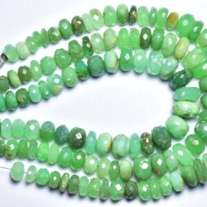 Natural Beautiful Chrysoprase Rondelle Beads - 7 inches - Beautiful Natural Faceted Chrysoprase Rondelle - Size is 6-8 mm #1741