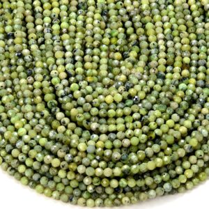 Natural Chrysoprase Gemstone Grade A Micro Faceted Round 3MM 4MM Loose Beads 15 inch Full Strand BULK LOT 1,2,6,12 and 50 (P53)