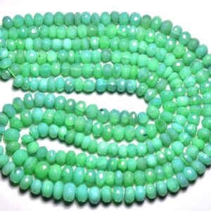 Super Quality Chalcedony Rondelle Beads - Beautiful Natural Chrysoprase Color Chalcedony Faceted Rondelles - Size is 6 - 8mm #142
