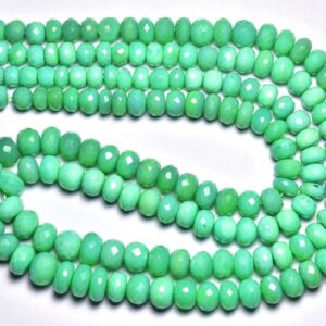 Super Quality Chalcedony Rondelle Beads - 8 inches - Natural Chrysoprase Color Chalcedony Faceted Rondelle - Size is 5.50-7mm #222