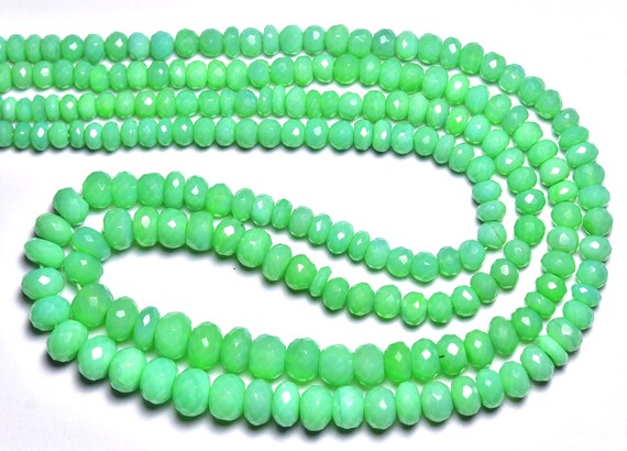 Superb Quality Chalcedony Rondelle Beads - 8 Inches - Natural Chrysoprase Color Chalcedony Faceted Rondelle,size Is 5-7mm #234 Superb Quality Chalcedony Rondelle Beads - 8 Inches - Natural Chrysoprase Color Chalcedony Faceted Rondelle,size Is 5-7mm #234