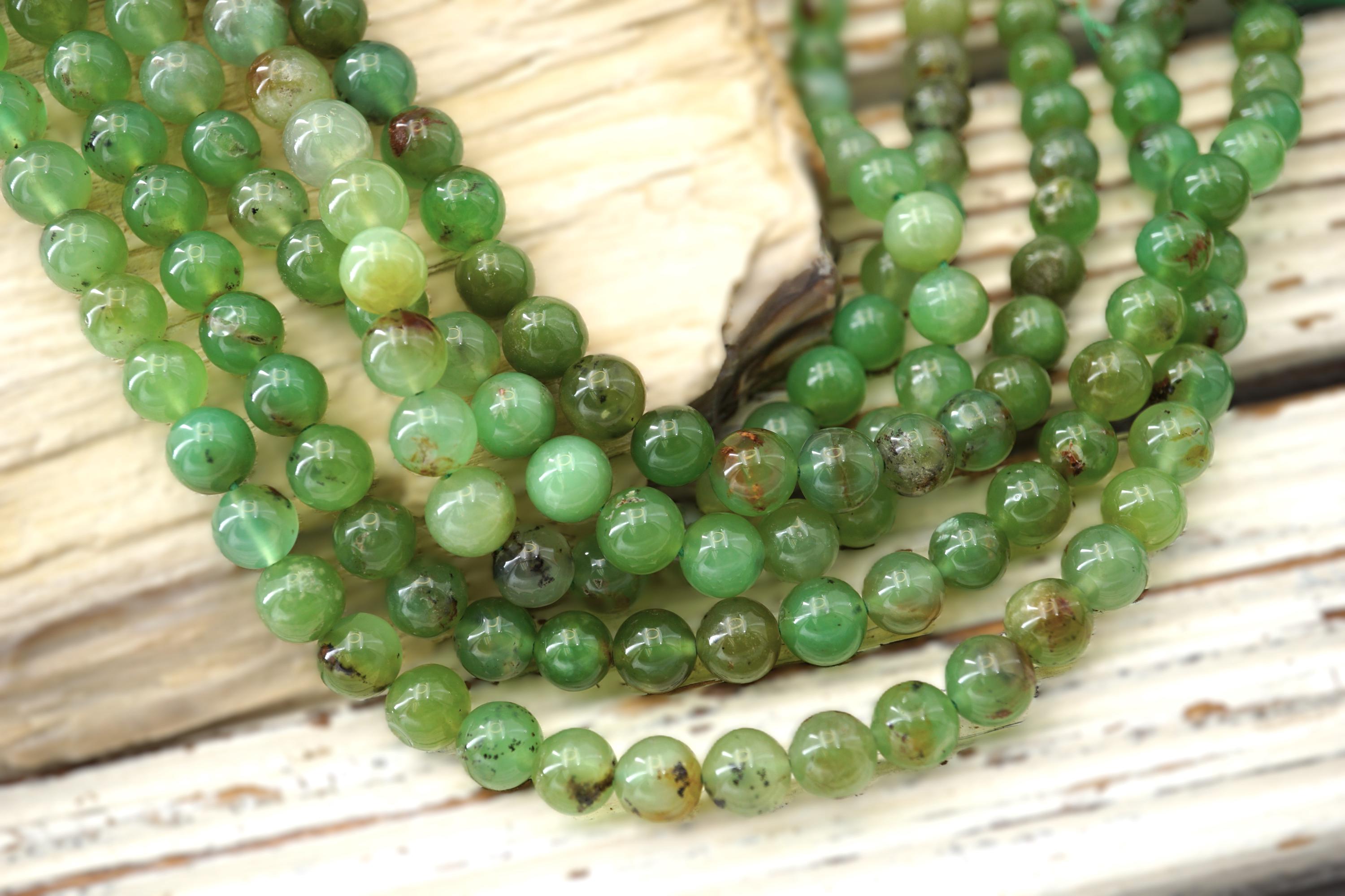 Chrysoprase 7-7.5mm Round Beads (etb01829) Unique Jewelry/vintage Jewelry/gemstone Necklace