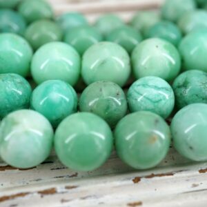 Chrysoprase 9-10mm round beads (ETB01719)  Unique jewelry/Vintage jewelry/Gemstone necklace