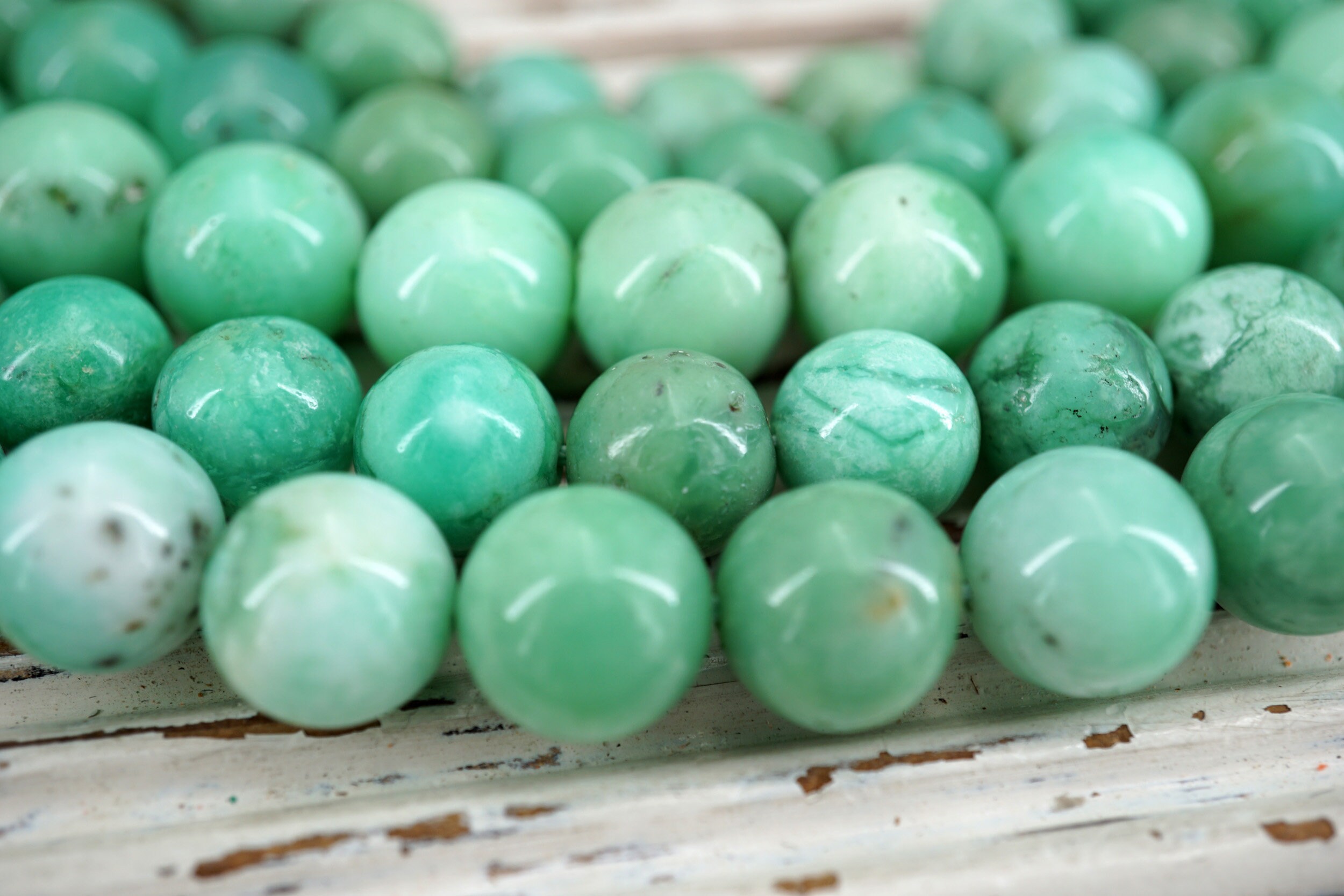 Chrysoprase 9-10mm Round Beads (etb01719)  Unique Jewelry/vintage Jewelry/gemstone Necklace