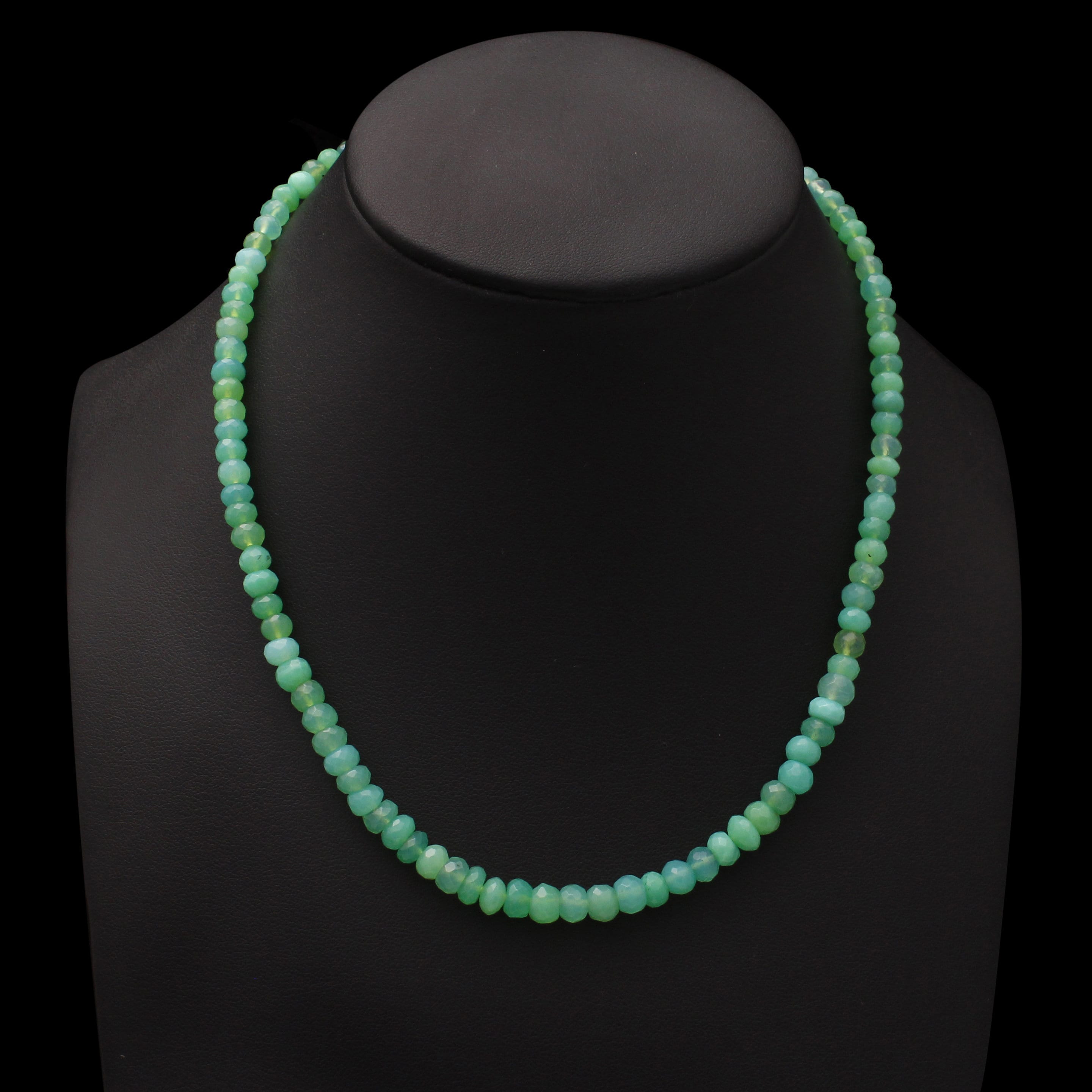 Aaa Green Chrysoprase Beaded Necklace-4mm-6mm Faceted Rondelle Gemstone Necklace-semi Precious Bead Necklace-dainty Necklace-aaa Chrysoprase