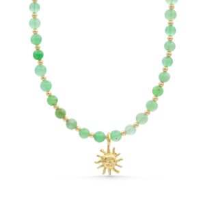 Australian Chrysoprase beaded necklace | happy Chrysoprase jewelry | [ENCP1702] green gemstone beaded necklace | AAA chrysoprase necklace