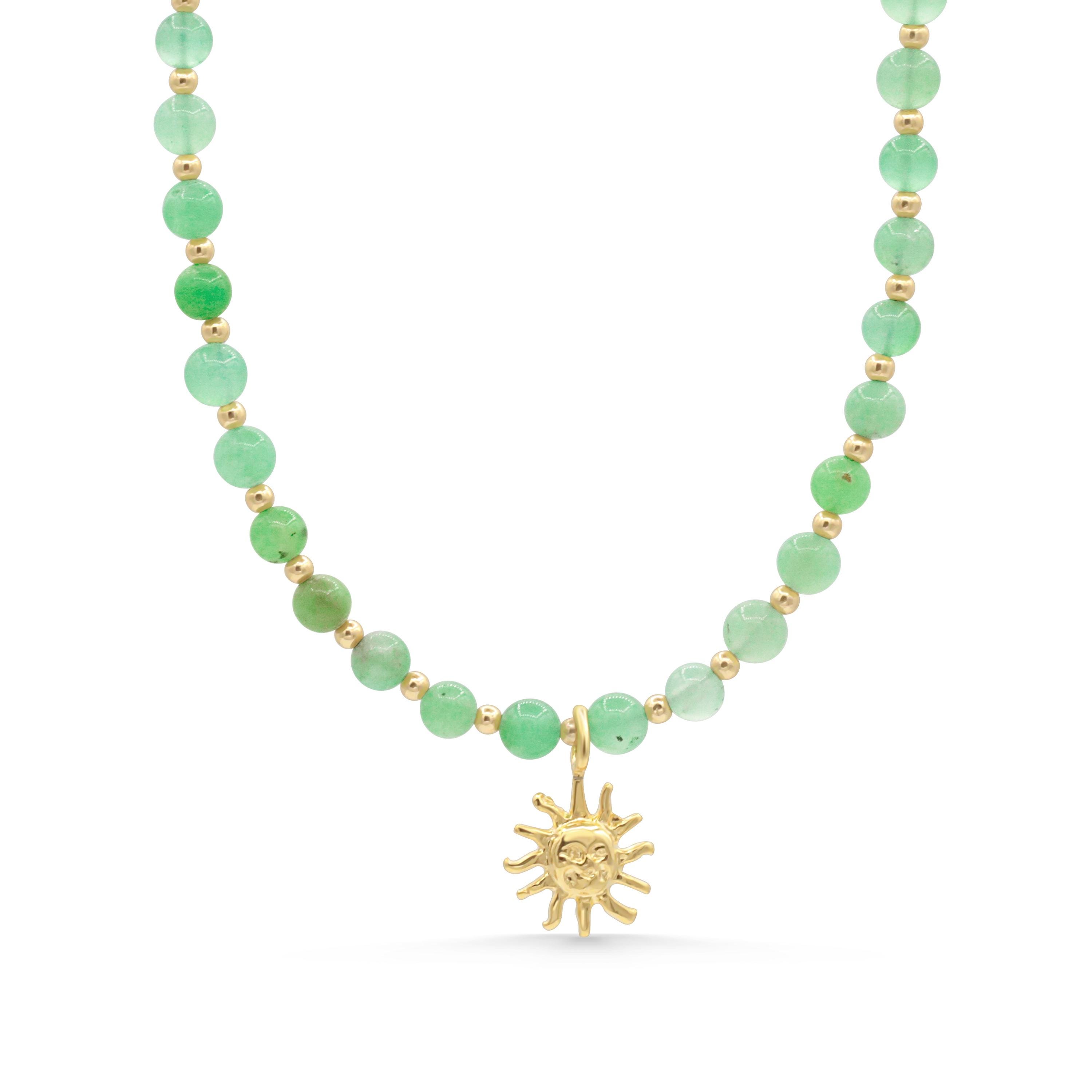 Australian Chrysoprase Beaded Necklace | Happy Chrysoprase Jewelry | [encp1702] Green Gemstone Beaded Necklace | Aaa Chrysoprase Necklace
