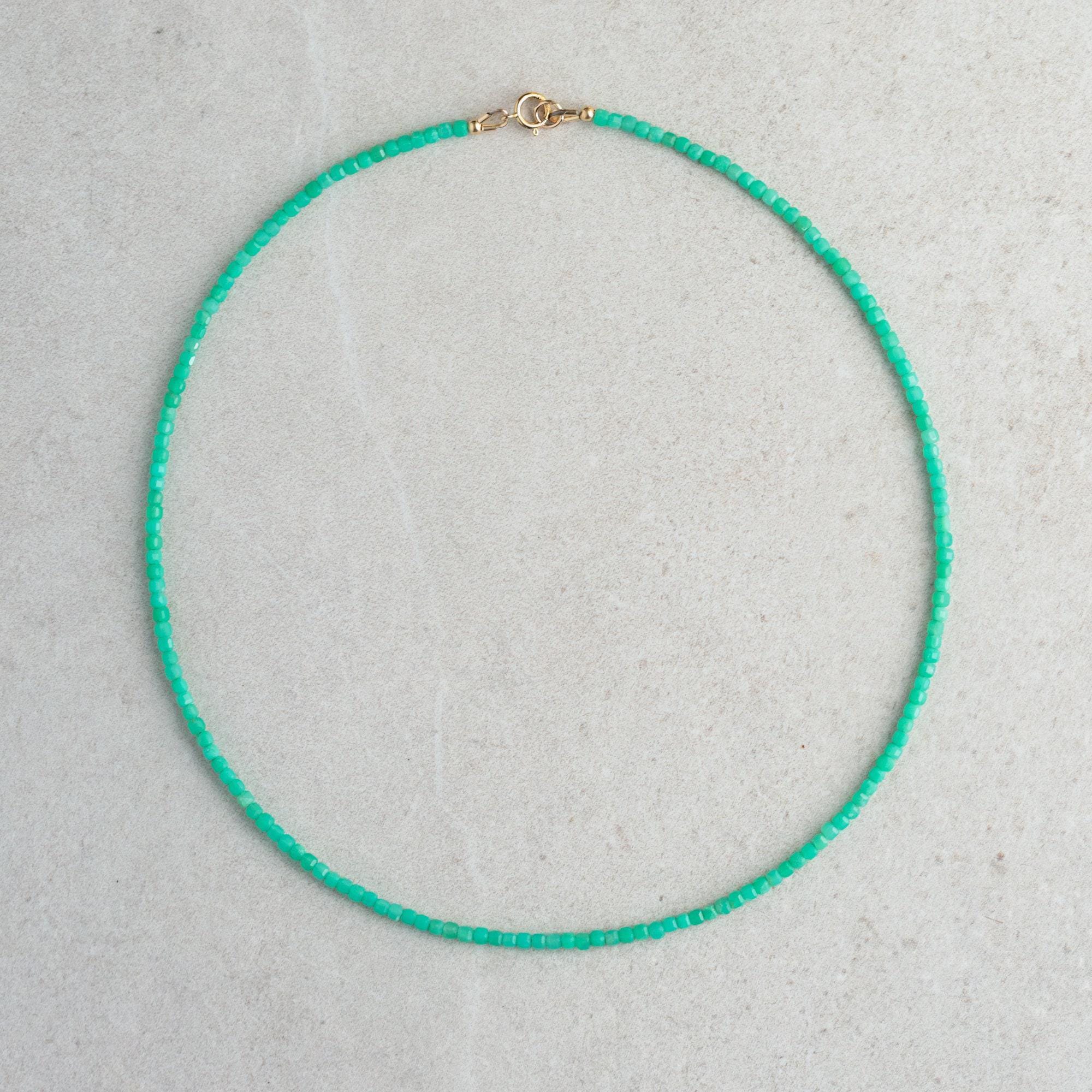 Chrysoprase Beaded Necklace | Happy Chrysoprase Jewelry [encp1423] | Green Gemstone Beaded | Aaa Chrysoprase Necklace *bs *g