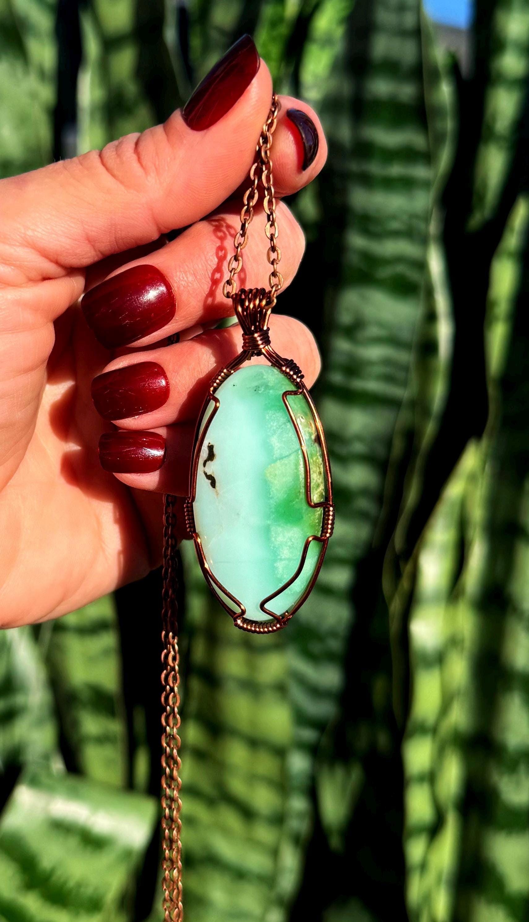 Chrysoprase Necklace - For Joy, Happiness, Healing & Truth - Chrysoprase Crystal