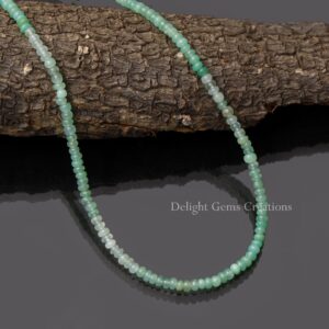 Genuine green chrysoprase beaded necklace-3.75-4mm smooth rondelle gemstone necklace-925 silver lobster clasp-birthstone necklace-GIFT ITEM