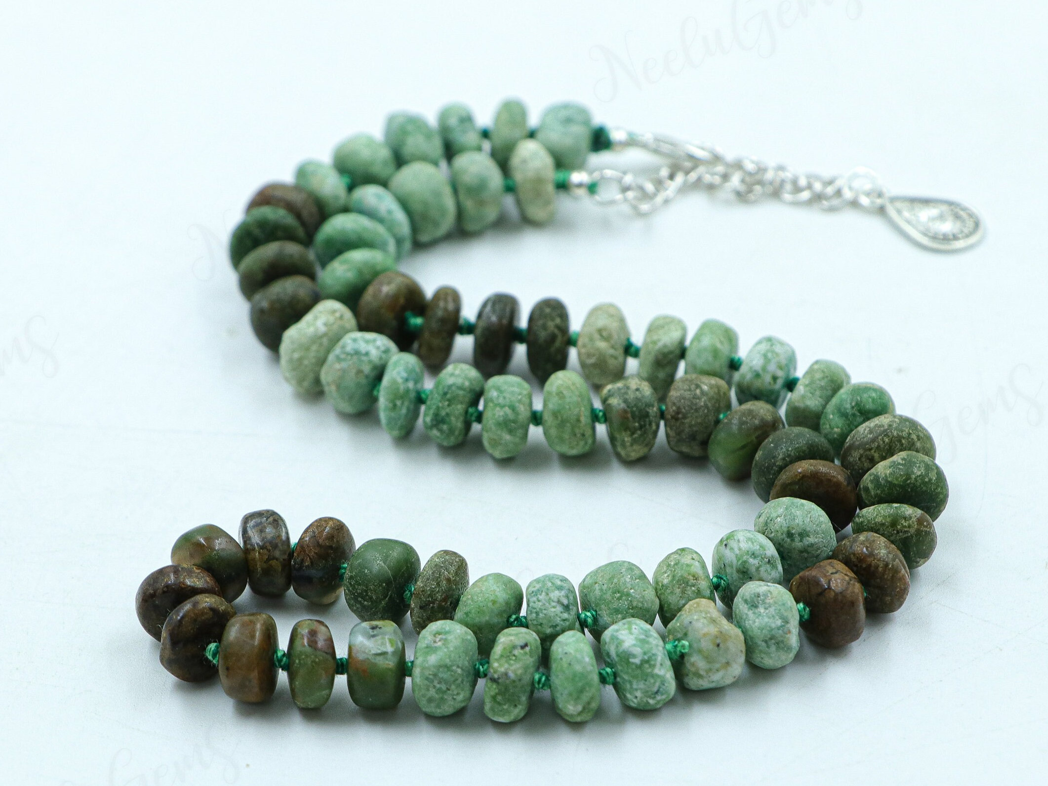 Hand Knotted Green Chrysoprase Necklace, Apple Green Gemstone Beaded Choker, Natural Mint Stone Jewelry, Silk Knotted Boho Gift For Women Hand Knotted Green Chrysoprase Necklace, Apple Green Gemstone Beaded Choker, Natural Mint Stone Jewelry, Silk Knotted Boho Gift For Women