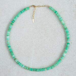 Heishi Chrysoprase beaded necklace | happy Chrysoprase jewelry | [ENCP1730] green gemstone beaded necklace | AAA chrysoprase necklace