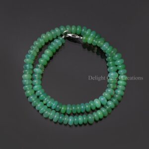 Natural Green Chrysoprase Necklace - Aaa Gemstone Rondelle Beads, 18 Inch