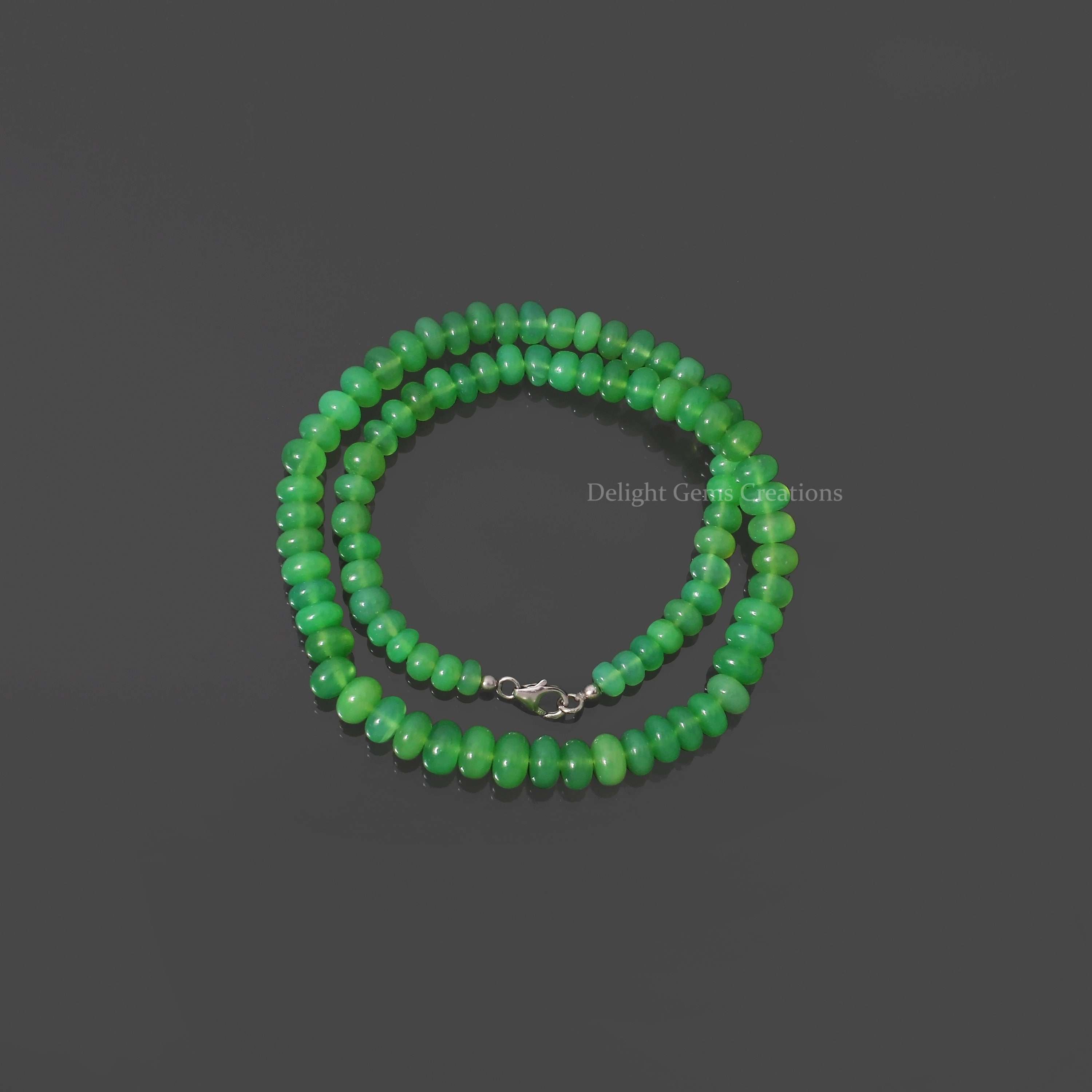 Natural Green Chrysoprase Beaded Necklace, Handmade Gemstone Jewelry Natural Green Chrysoprase Beaded Necklace, Handmade Gemstone Jewelry
