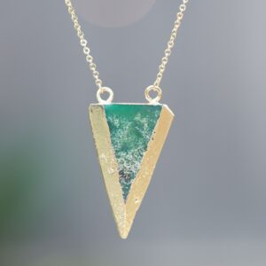 Chrysoprase Necklace, Raw Crystal Necklace, Green Gemstone Geode Necklace, Australian Jade Necklace, Layering, Layered Necklace,gift For Her