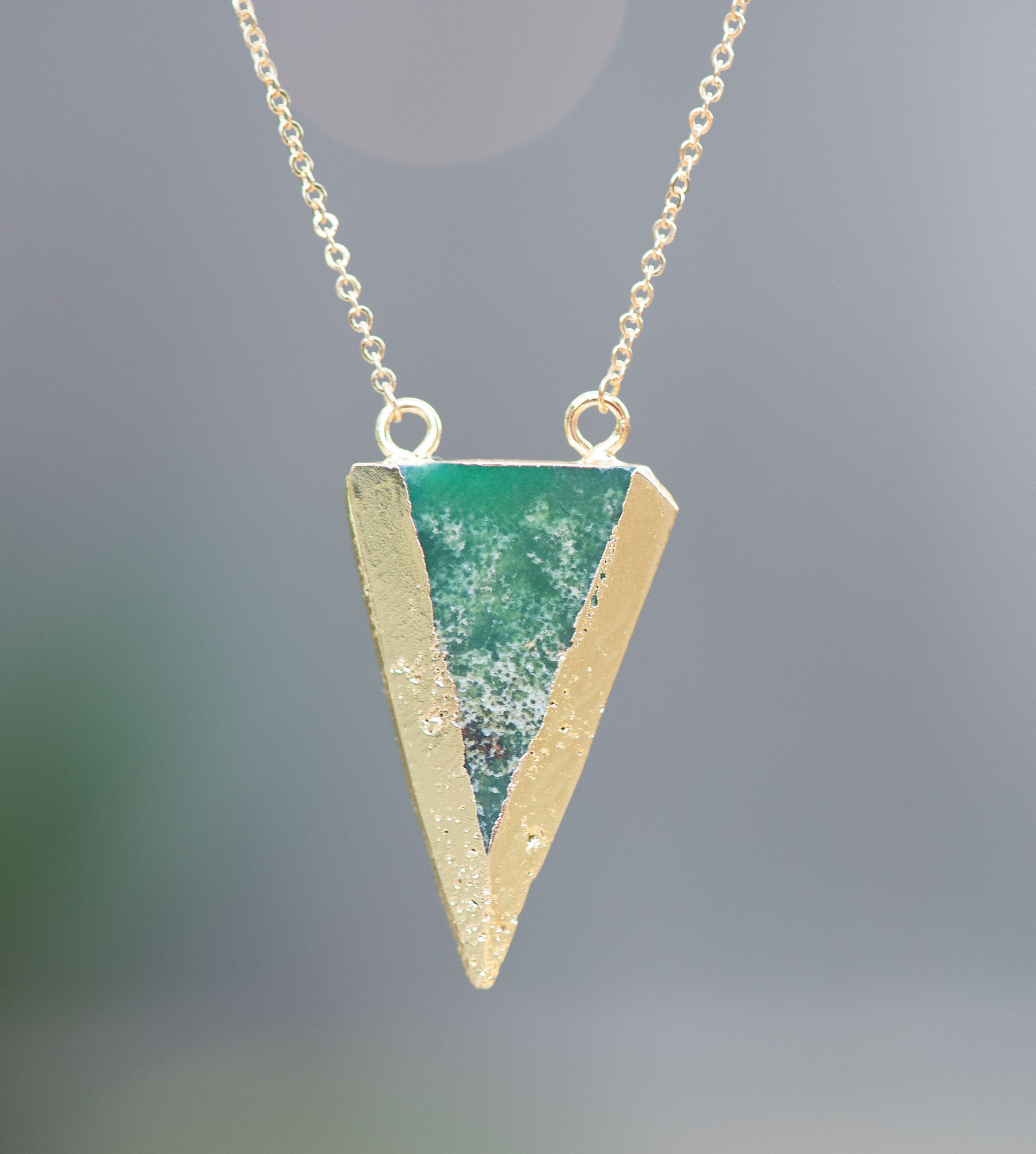 Chrysoprase Necklace, Raw Crystal Necklace, Green Gemstone Geode Necklace, Australian Jade Necklace, Layering, Layered Necklace,gift For Her