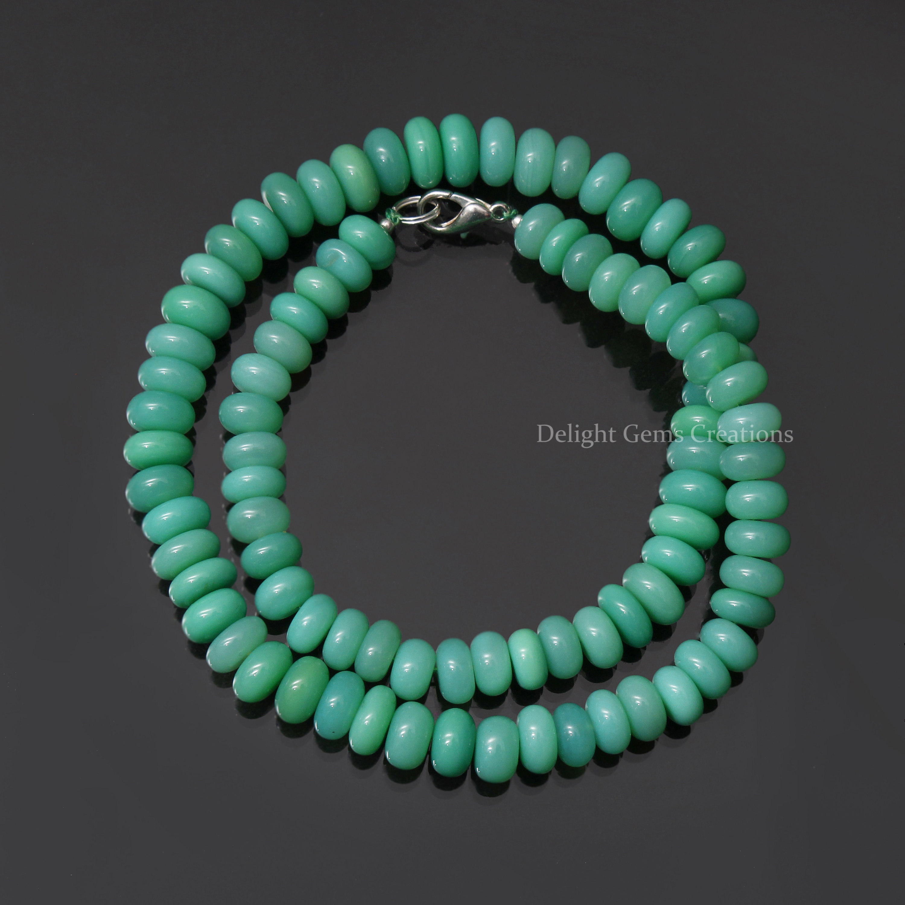 Unique Smooth Rondelle Chrysoprase Necklace, (9-11 Mm) Green Chrysoprase Gemstone Beaded Necklace, Handmade Necklace, Women's Necklace, Gift Unique Smooth Rondelle Chrysoprase Necklace, (9-11 Mm) Green Chrysoprase Gemstone Beaded Necklace, Handmade Necklace, Women's Necklace, Gift