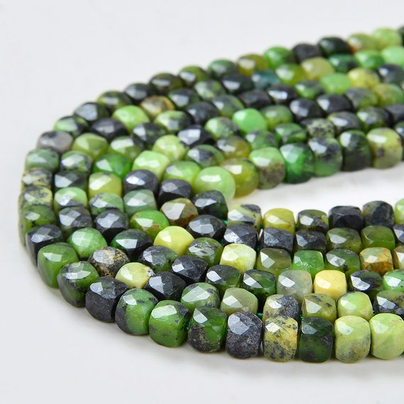 4mm Genuine Chrysoprase Gemstone Grade A Micro Faceted Square Cube Beads 15 Inch Full Strand Bulk Lot 1,2,6,12 And 50 (80007862-p7)
