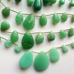 6x7mm - 18.5x25mm Chrysoprase Plain Pear Beads, Chrysoprase For Necklace, Chrysophase Pear Briolettes, 7 Inch Strand, 15 Pieces 6x7mm - 18.5x25mm Chrysoprase Plain Pear Beads, Chrysoprase For Necklace, Chrysophase Pear Briolettes, 7 Inch Strand, 15 Pieces