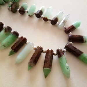 7x15mm - 7x37mm Bio Chrysoprase Faceted Pencil Beads, Natural Chrysoprase Fancy Pencil Briolettes (4in To 8in Options) - Ant143 7x15mm - 7x37mm Bio Chrysoprase Faceted Pencil Beads, Natural Chrysoprase Fancy Pencil Briolettes (4in To 8in Options) - Ant143