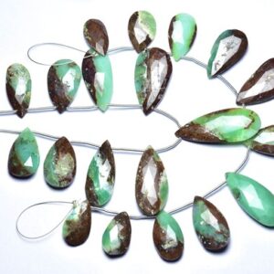 Bi Chrysoprase Pear Beads - 7 Inches - Natural Faceted Chrysoprase Pear Briolette - Size Is 7x9 - 14x28 Mm #2604 Bi Chrysoprase Pear Beads - 7 Inches - Natural Faceted Chrysoprase Pear Briolette - Size Is 7x9 - 14x28 Mm #2604