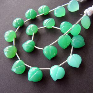 Chrysoprase Carved Heart Briolette • 10mm • STUNNING AAA+ Micro Faceted • Natural Genuine Gemstone • Mint Apple Green Natural Colour