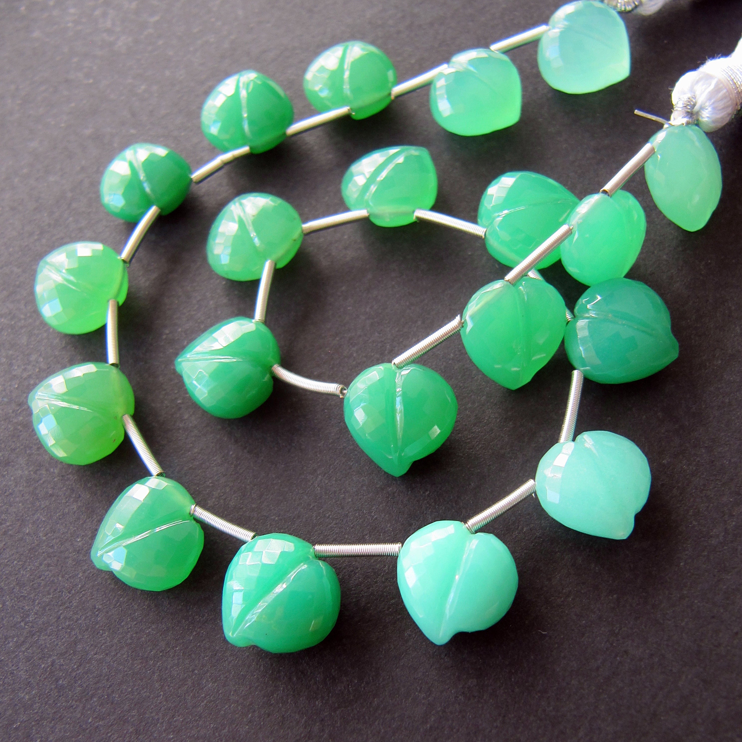 Chrysoprase Carved Heart Briolette • 10mm • Stunning Aaa+ Micro Faceted • Natural Genuine Gemstone • Mint Apple Green Natural Colour Chrysoprase Carved Heart Briolette • 10mm • Stunning Aaa+ Micro Faceted • Natural Genuine Gemstone • Mint Apple Green Natural Colour