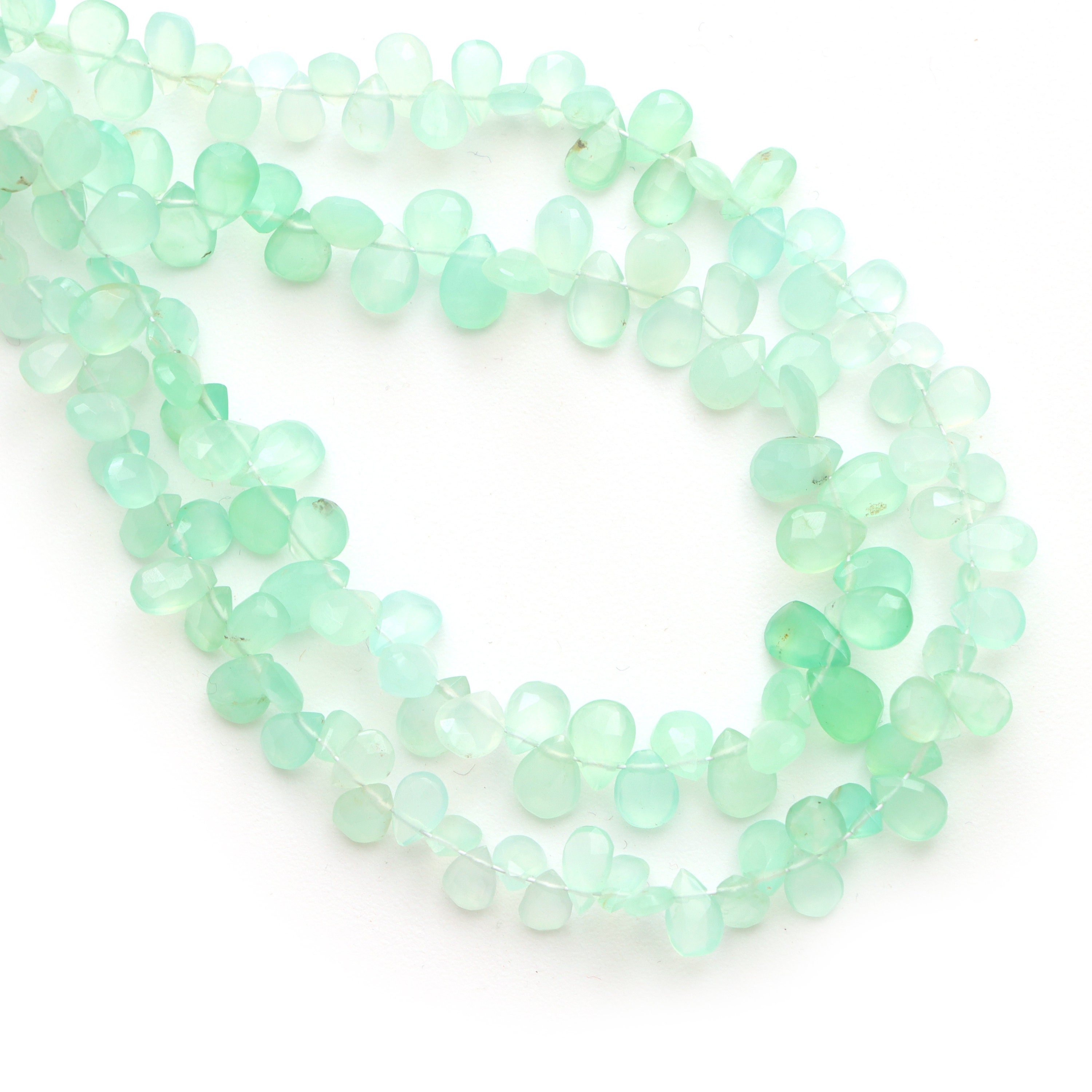 Chrysoprase Faceted Pear Beads, 4x6 Mm To 5x7 Mm, Faceted Chrysoprase Pear, Chrysoprase Pear Beads, 8 Inch Strand, Price Per Strand